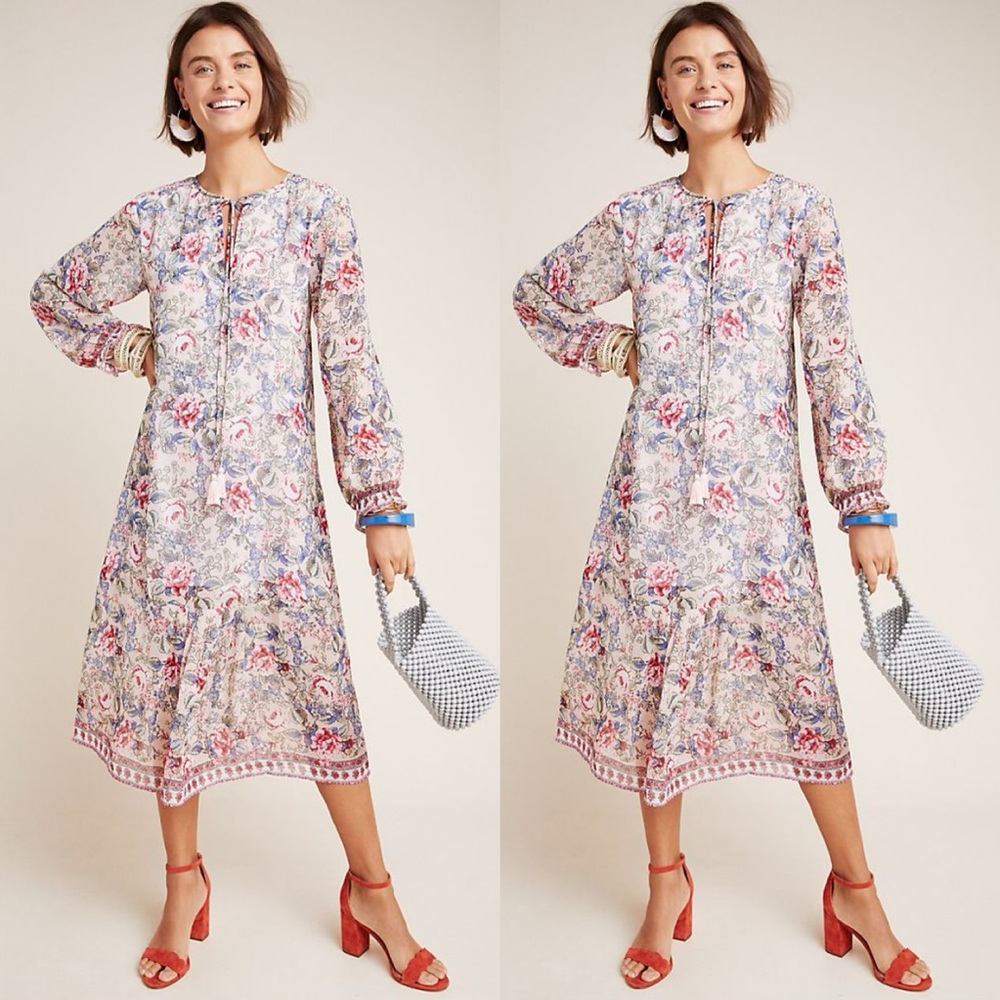 Anthropologie Ramona Floral Peasant Dress